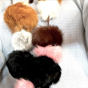 RABBIT MULTICOLORED BALLS WEAR AS SCARF OR BELT WHATEVER CREATION YOU WANT 72”L